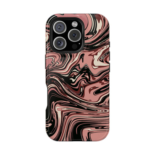 Black Cherry Swirl Design iPhone Phone Case, MagSafe Magnetic Tough Cases, Phone Accessories, Unique Gifts, Protective Phone Covers