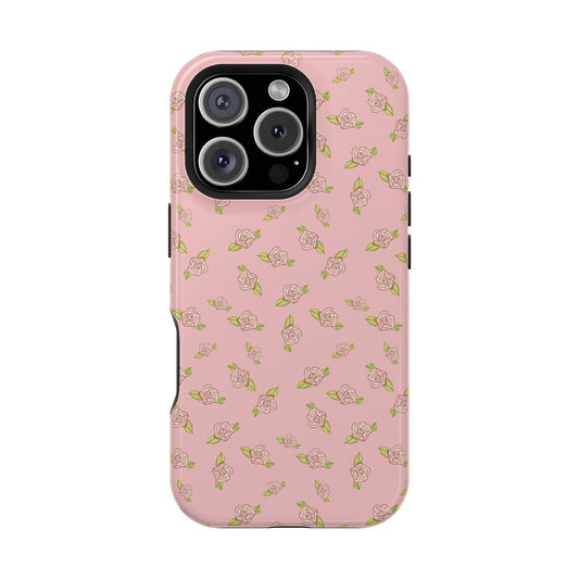 Petal Pink Coquette Pink Rosettes, MagSafe Magnetic Tough Cases,  Phone Accessories, Unique Gifts, Protective Phone Covers, Floral Design