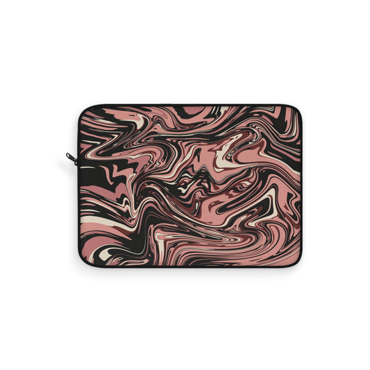 Black Cherry Swirl Pattern Laptop Sleeve, Protective Computer Cover, Tech Accessories, Geometric Design Padded Case, Tablet Bag, Gift for Student