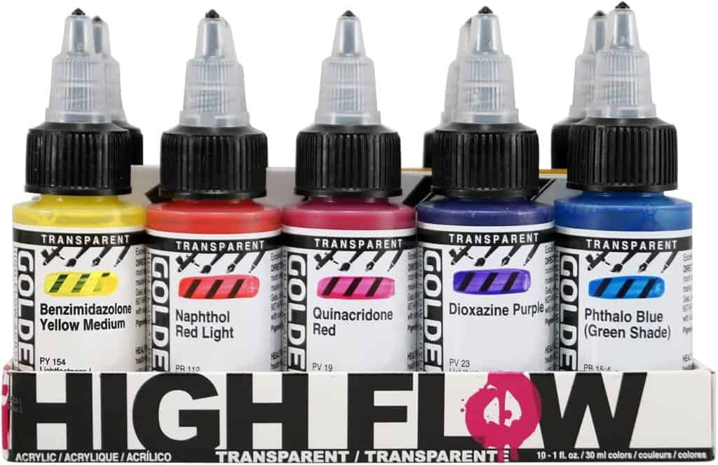 Golden High Flow Acrylic Paints and Sets