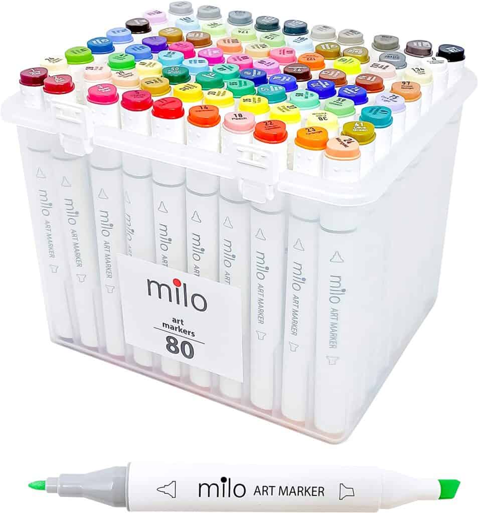 milo art marker, other markers, brush markers, dual tip art markers