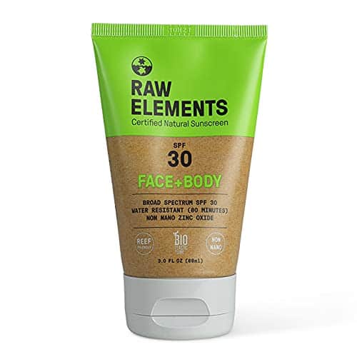 Raw elements face, face sunscreen, antioxidant rich green tea